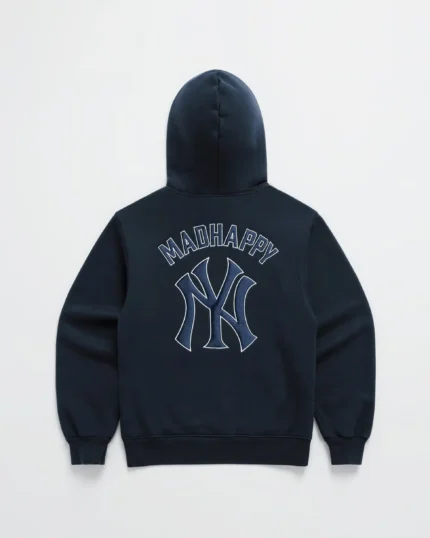 Navy Madhappy Yankees Embroidered Fleece Hoodie