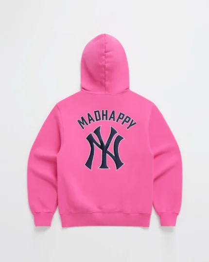 Pink Madhappy Yankees Embroidered Fleece Hoodie