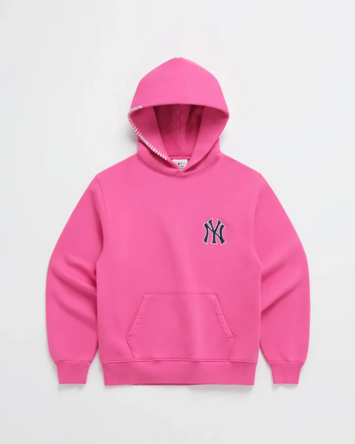 Pink Madhappy Yankees Embroidered Fleece Hoodie