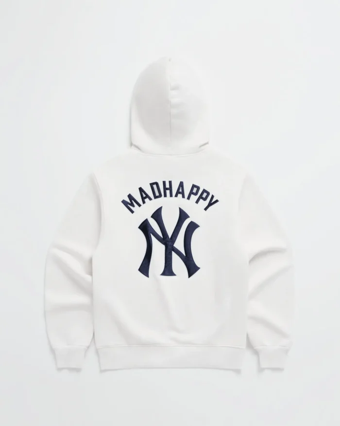 Madhappy Yankees Embroidered Fleece Hoodie White